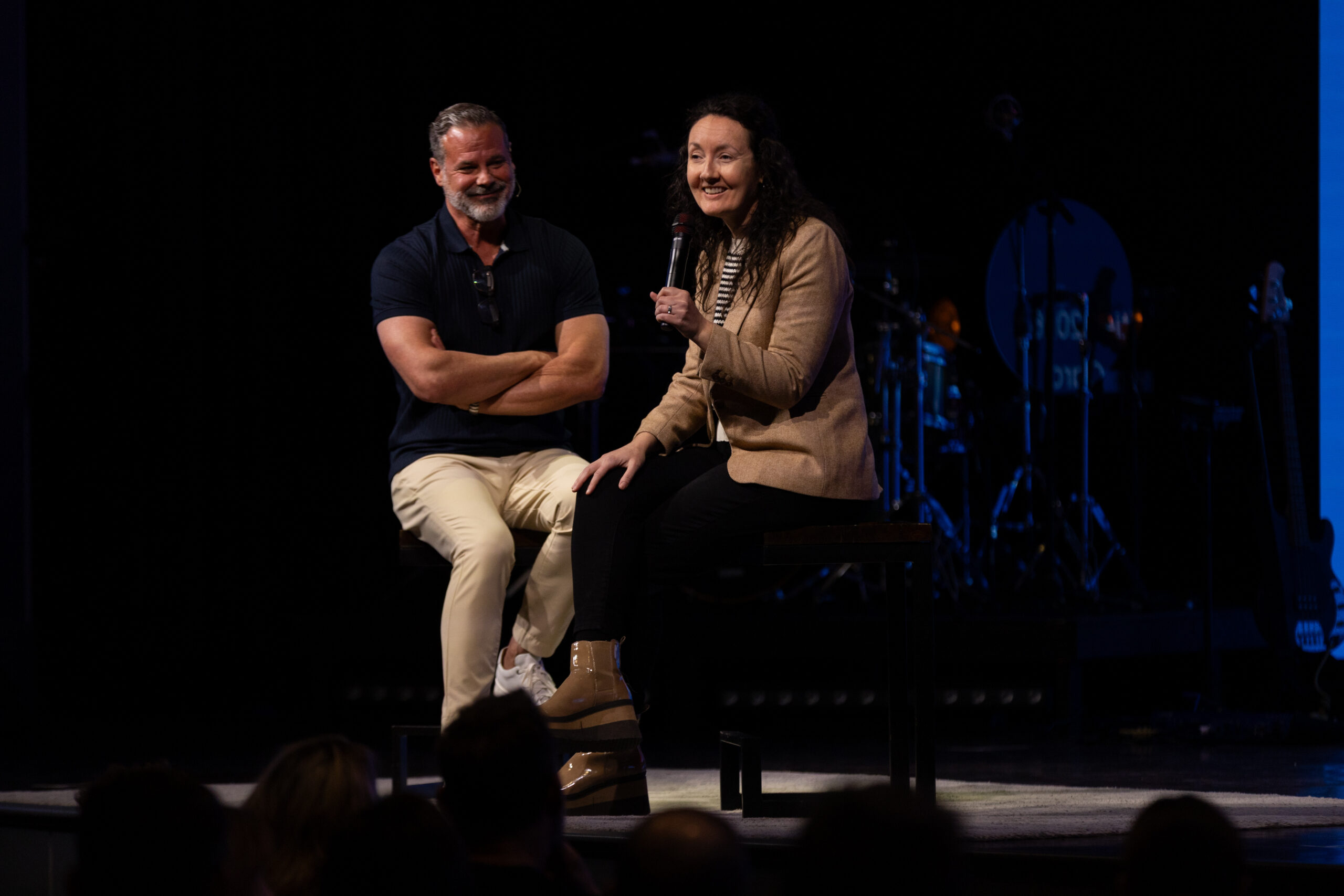 Anne Lowery speaking at event with pastor Frank Ramseur in Chattanooga Tennessee